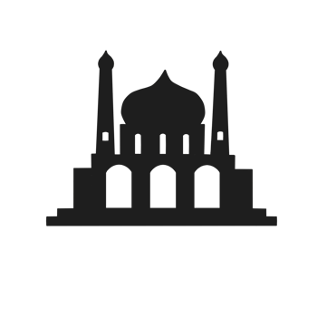 Illustration of islamic mosque silhouette png
