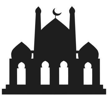 Illustration of islamic mosque silhouette png