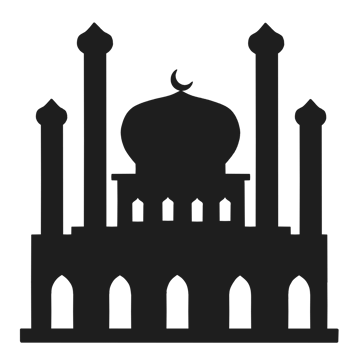 Illustration of islamic mosque silhouette png