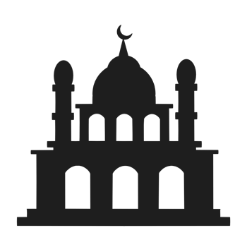 Illustration of islamic mosque silhouette png