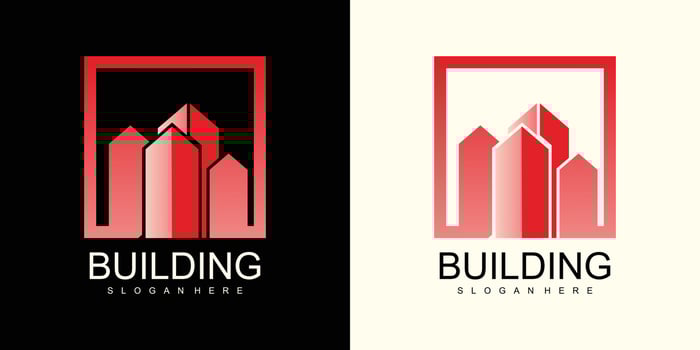 Building logo design with unique idea, real estate, apartment, house vector