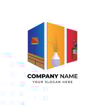 Minimalist furniture brand business company logo vector illustration