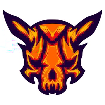 Skull devil illustration mascot logo art vector