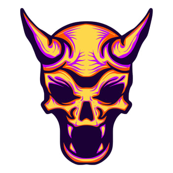 Skull devil illustration mascot logo art vector
