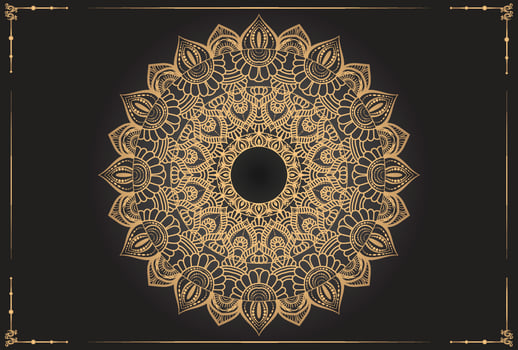 Ornamental luxury mandala pattern background with royal golden arabesque pattern Arabic Islamic east style. Traditional Turkish, Indian motifs. Great for fabric and textile, wallpaper, packaging etc vector