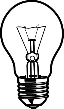 Monochrome Vector Image Of A Light Bulb