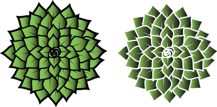 Vector Image Of Green Flower