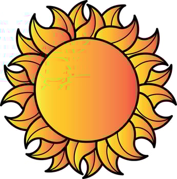 Vector Icon Of The Sun