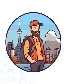 Man Posing in Toronto vector