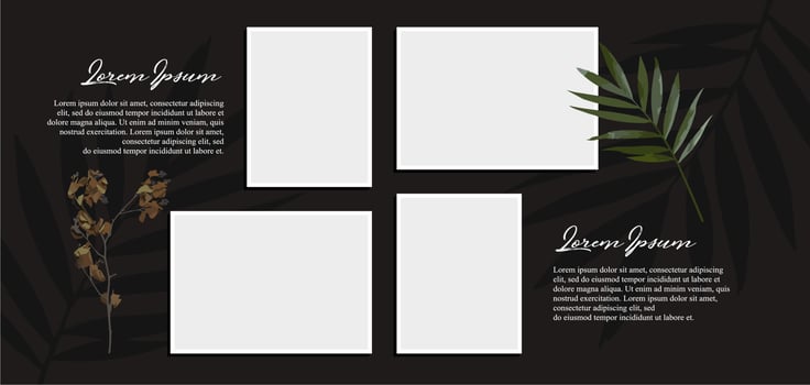 Pictures or photos frame collage. comics page grid layout abstract photo frames and digital photo wall template vector