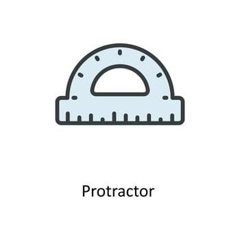 Protractor  Vector  Fill outline Icons. Simple stock illustration stock
