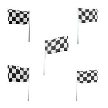 3d rendering black and white finish flag ball icon set. 3d render auto and motorcycle races use special flags for signaling different positions icon set. png