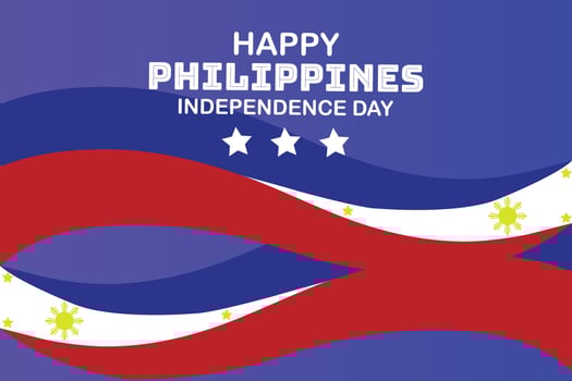 Happy Philippines Independence Day Vector Template Design Illustration.Background Design, Independence Day, 12 June, Banner, Poster, Greeting Card.