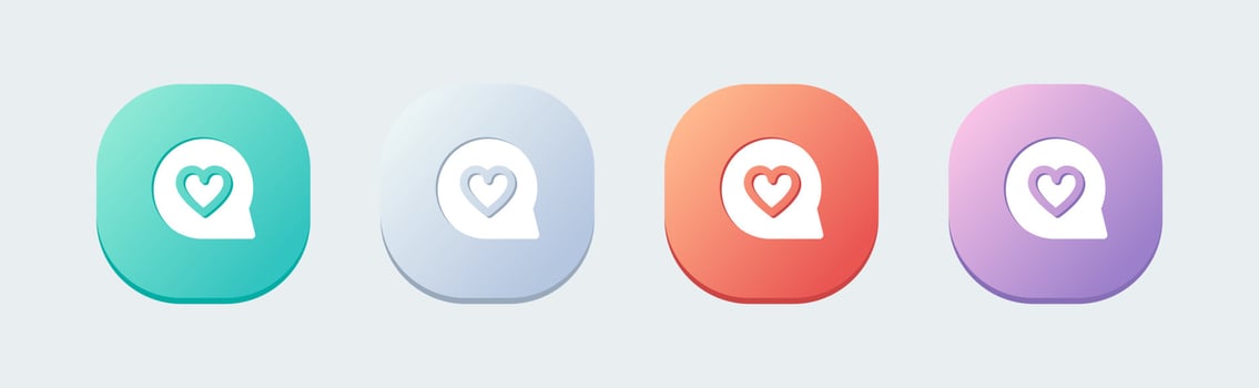 Like solid icon in flat design style. Love signs vector illustration.