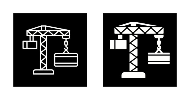 Crane Lifting Vector Icon