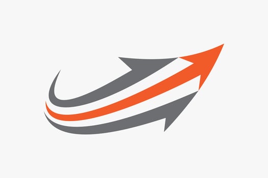 Swoosh Arrow Up Logo Template Design vector