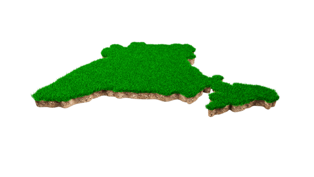 India map soil land geology cross section with green grass 3d illustration png
