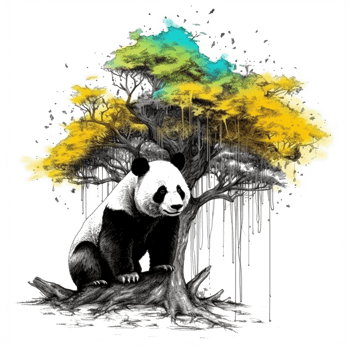 Watercolor painting of Cute Panda png