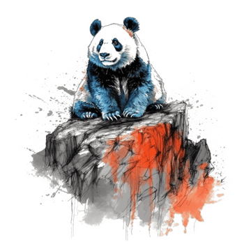 Watercolor painting of Cute Panda png