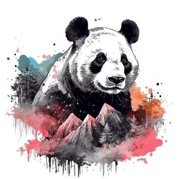 Watercolor painting of Cute Panda png