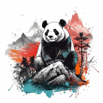 Watercolor painting of Cute Panda png