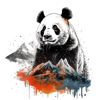 Watercolor painting of Cute Panda png