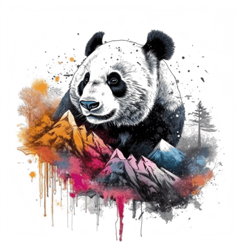 Watercolor painting of Cute Panda png