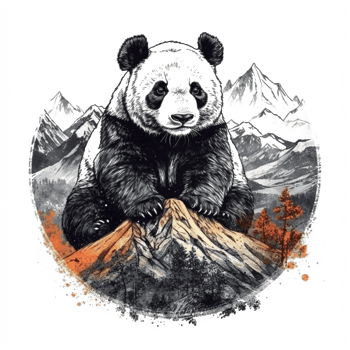 Watercolor painting of Cute Panda png