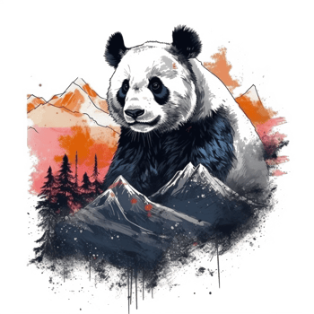 Watercolor painting of Cute Panda png