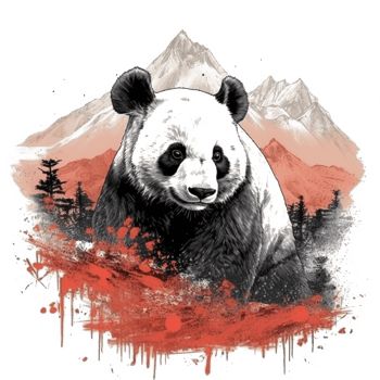 Watercolor painting of Cute Panda png