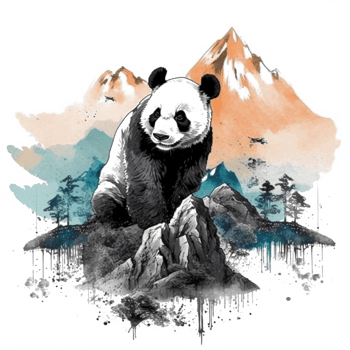 Watercolor painting of Cute Panda png