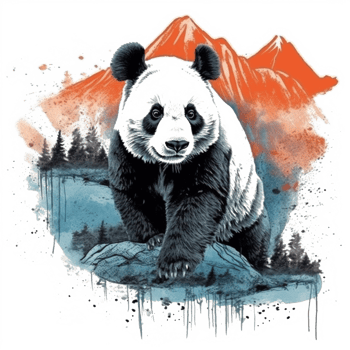 Watercolor painting of Cute Panda png