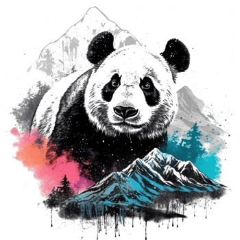 Watercolor painting of Cute Panda png