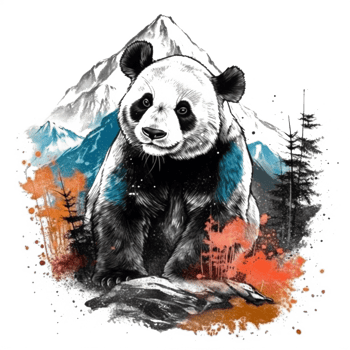 Watercolor painting of Cute Panda png