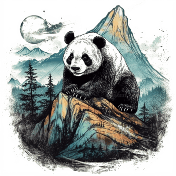Watercolor painting of Cute Panda png
