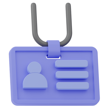 Education name tag 3D Illustration png