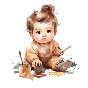 Cute Baby Watercolor png