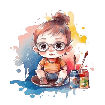 Cute Baby Watercolor png