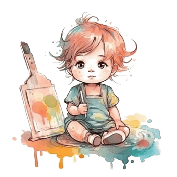 Cute Baby Watercolor png