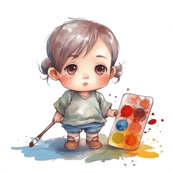 Cute Baby Watercolor png