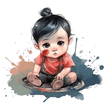 Cute Baby Watercolor png
