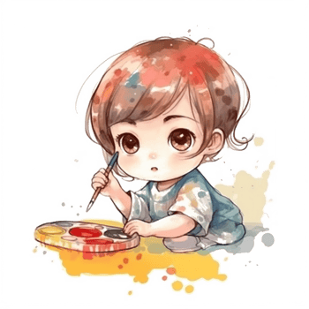Cute Baby Watercolor png