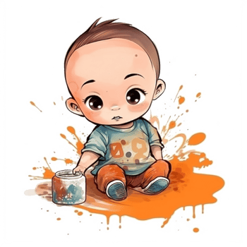 Cute Baby Watercolor png