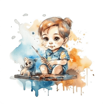 Cute Baby Watercolor png