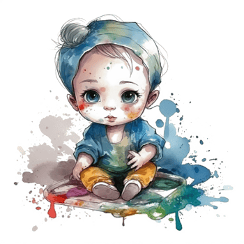 Cute Baby Watercolor png