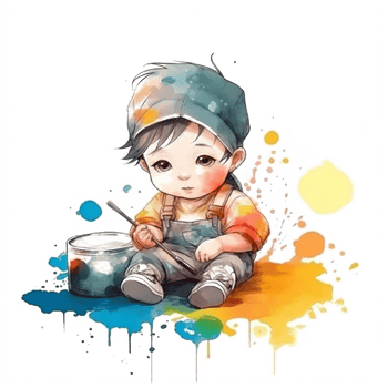 Cute Baby Watercolor png