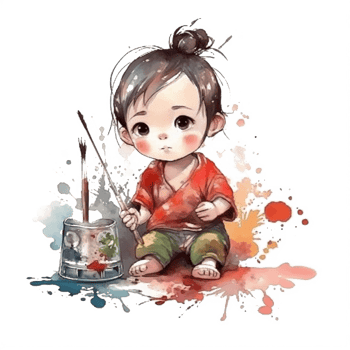 Cute Baby Watercolor png