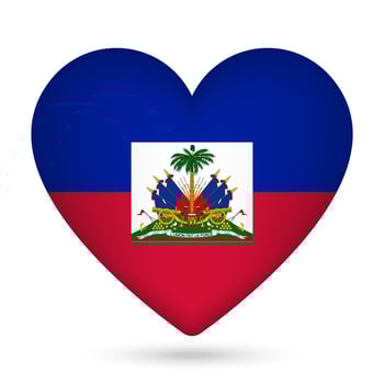 Haiti flag in heart shape. Vector illustration.