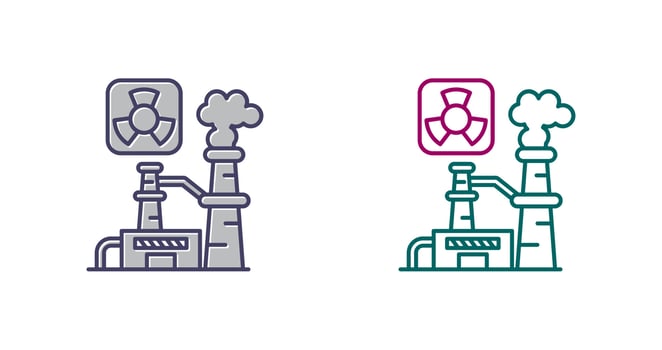 Nuclear Plant Vector Icon