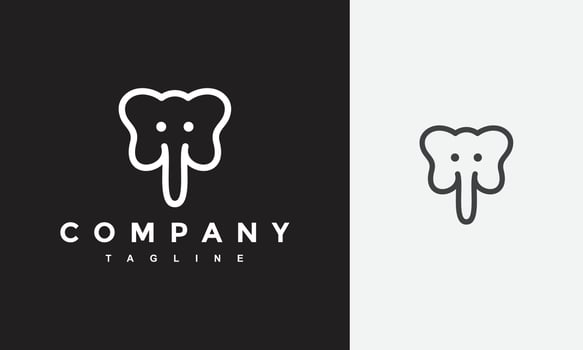 simple elephant logo vector